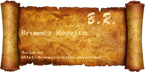 Brumecz Rozvita névjegykártya